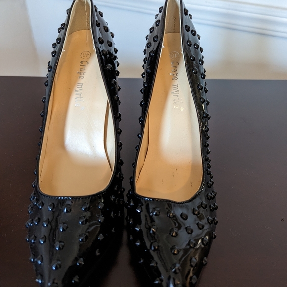 Black Spiked High Heels Size 40 - Picture 5 of 10